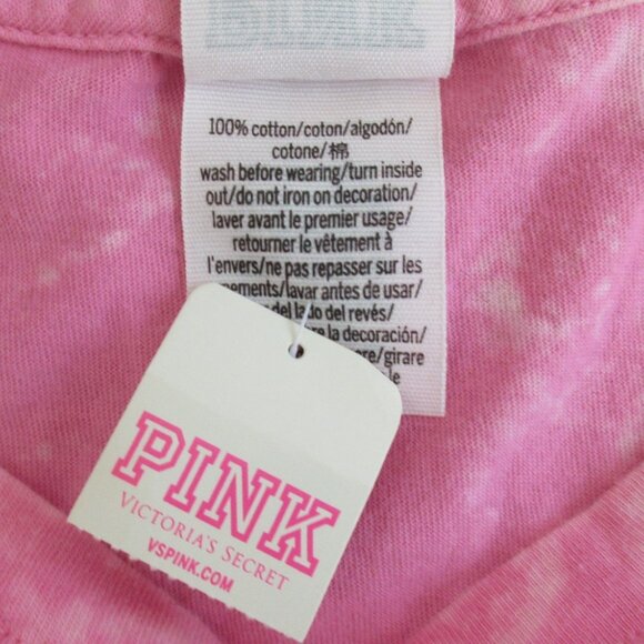 New PINK Victorias Secret T-Shirt Size Large Pink Long Sleeve Pocket Tee - Picture 13 of 14